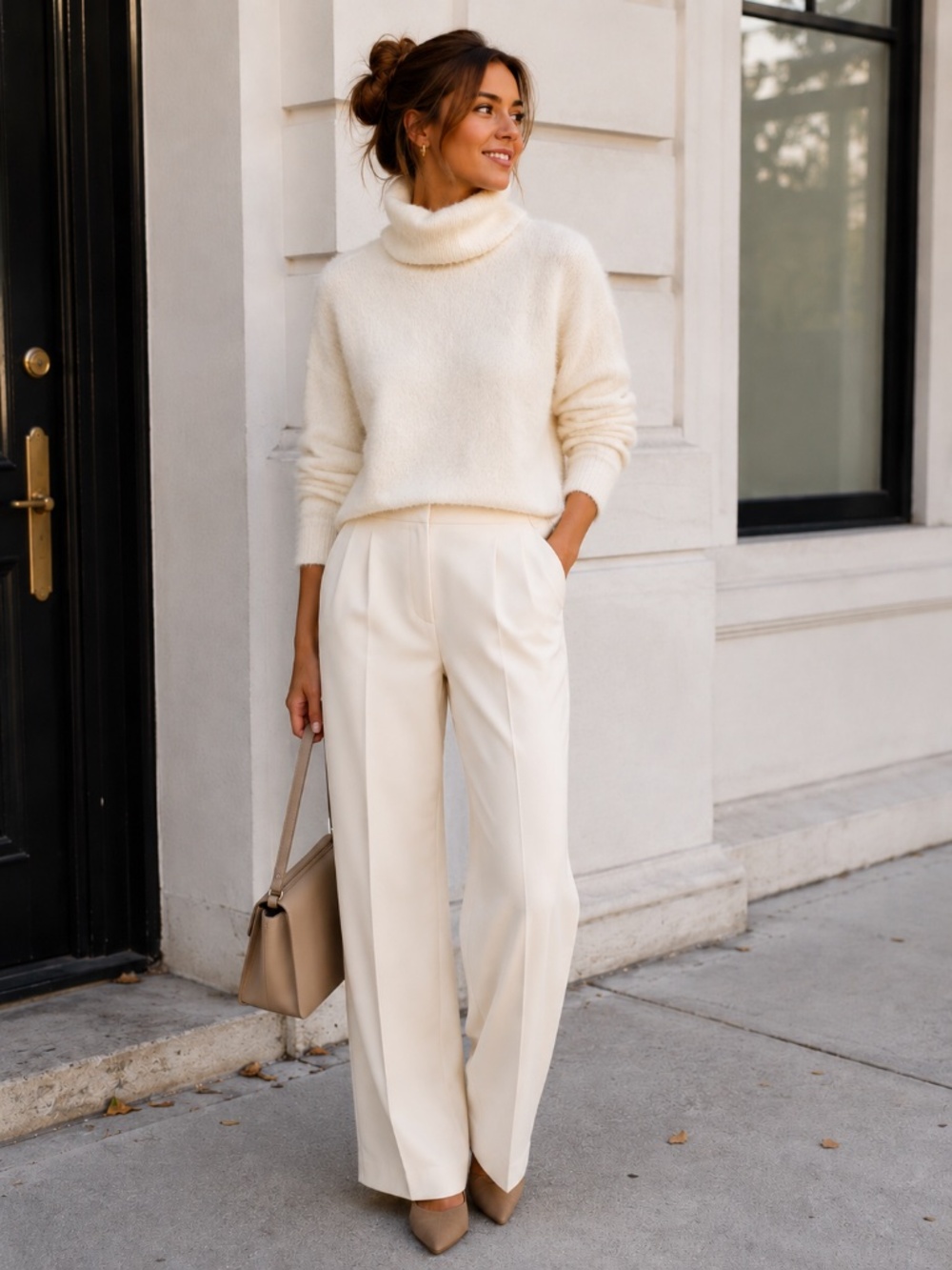 Cozy Ivory Turtleneck Sweater Size XS
